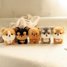 image-Adorbale Furry Plush Corgi Dog Plush Toy Stuffed Big Head Kawaii Lifelike Animal Shiba inu ChowChow Yorkshire Bichon Husky Doll