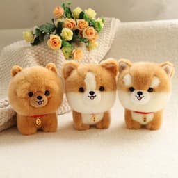 image-Adorbale Furry Plush Corgi Dog Plush Toy Stuffed Big Head Kawaii Lifelike Animal Shiba inu ChowChow Yorkshire Bichon Husky Doll