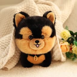 image-Adorbale Furry Plush Corgi Dog Plush Toy Stuffed Big Head Kawaii Lifelike Animal Shiba inu ChowChow Yorkshire Bichon Husky Doll