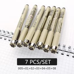 image-Pigment Liner Micron Pen Set Neelde Drawing Pen lot 005 01 02 03 04 05 08 1.0 Brush Art Markers Fineliner Sketching Pen