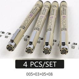 image-Pigment Liner Micron Pen Set Neelde Drawing Pen lot 005 01 02 03 04 05 08 1.0 Brush Art Markers Fineliner Sketching Pen