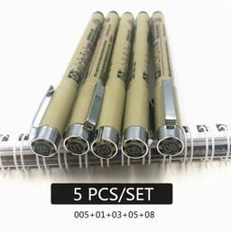 image-Pigment Liner Micron Pen Set Neelde Drawing Pen lot 005 01 02 03 04 05 08 1.0 Brush Art Markers Fineliner Sketching Pen