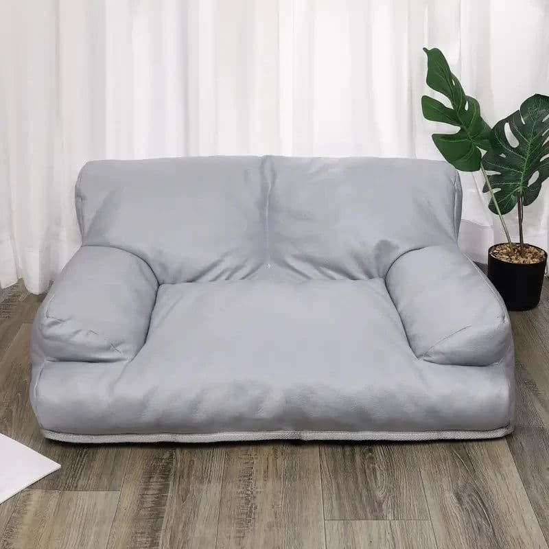 image-Dog Bed for Small and Medium Pets Sofa Kennel Sleeping Leather Waterproof Dog Kennel Soft and Comfortable
