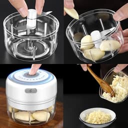 image-Mini Garlic Masher USB Food Mixer Kitchen Electric Garlic Crusher Meat Grinder Garlic Press Vegetable Chopper Masher Machine
