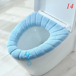image-Thicken Warm Toilet Seat Cover Mat Soft Winter Bathroom Toilet Pad Cushion Washable Pumpkin Closestool Mat Bathroom Accessories
