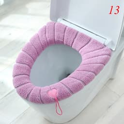 image-Thicken Warm Toilet Seat Cover Mat Soft Winter Bathroom Toilet Pad Cushion Washable Pumpkin Closestool Mat Bathroom Accessories