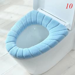 image-Thicken Warm Toilet Seat Cover Mat Soft Winter Bathroom Toilet Pad Cushion Washable Pumpkin Closestool Mat Bathroom Accessories