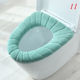 image-Thicken Warm Toilet Seat Cover Mat Soft Winter Bathroom Toilet Pad Cushion Washable Pumpkin Closestool Mat Bathroom Accessories