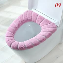 image-Thicken Warm Toilet Seat Cover Mat Soft Winter Bathroom Toilet Pad Cushion Washable Pumpkin Closestool Mat Bathroom Accessories
