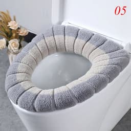 image-Thicken Warm Toilet Seat Cover Mat Soft Winter Bathroom Toilet Pad Cushion Washable Pumpkin Closestool Mat Bathroom Accessories
