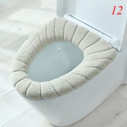 image-Thicken Warm Toilet Seat Cover Mat Soft Winter Bathroom Toilet Pad Cushion Washable Pumpkin Closestool Mat Bathroom Accessories