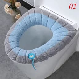 image-Thicken Warm Toilet Seat Cover Mat Soft Winter Bathroom Toilet Pad Cushion Washable Pumpkin Closestool Mat Bathroom Accessories