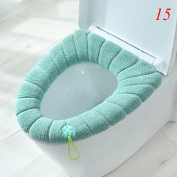 image-Thicken Warm Toilet Seat Cover Mat Soft Winter Bathroom Toilet Pad Cushion Washable Pumpkin Closestool Mat Bathroom Accessories