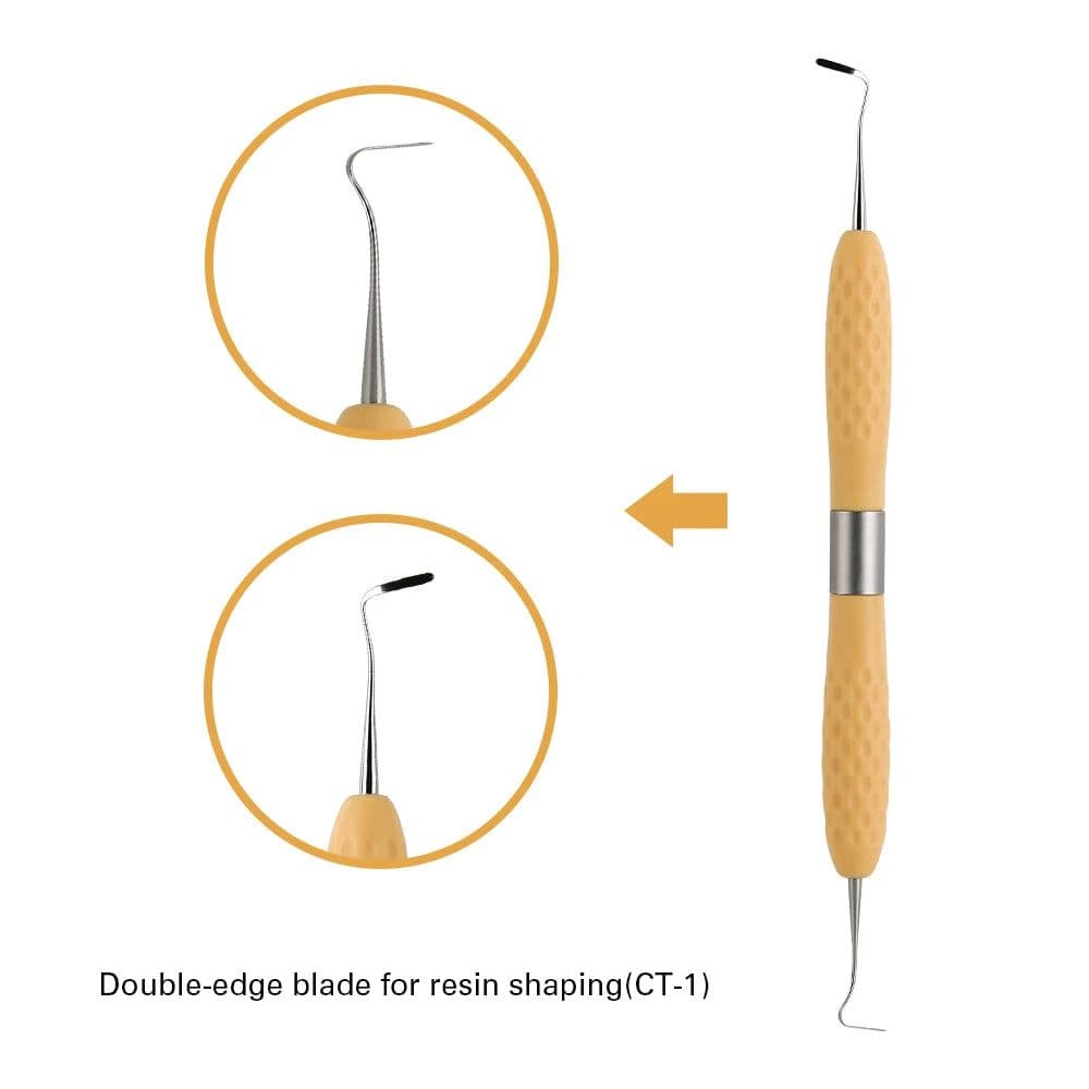image-AZDENT Dental Resin Filler Aesthetic Restoration Kit Silicone Handle For LM Resin Knife Plastic Dresser Dentistry Tool Instrumen