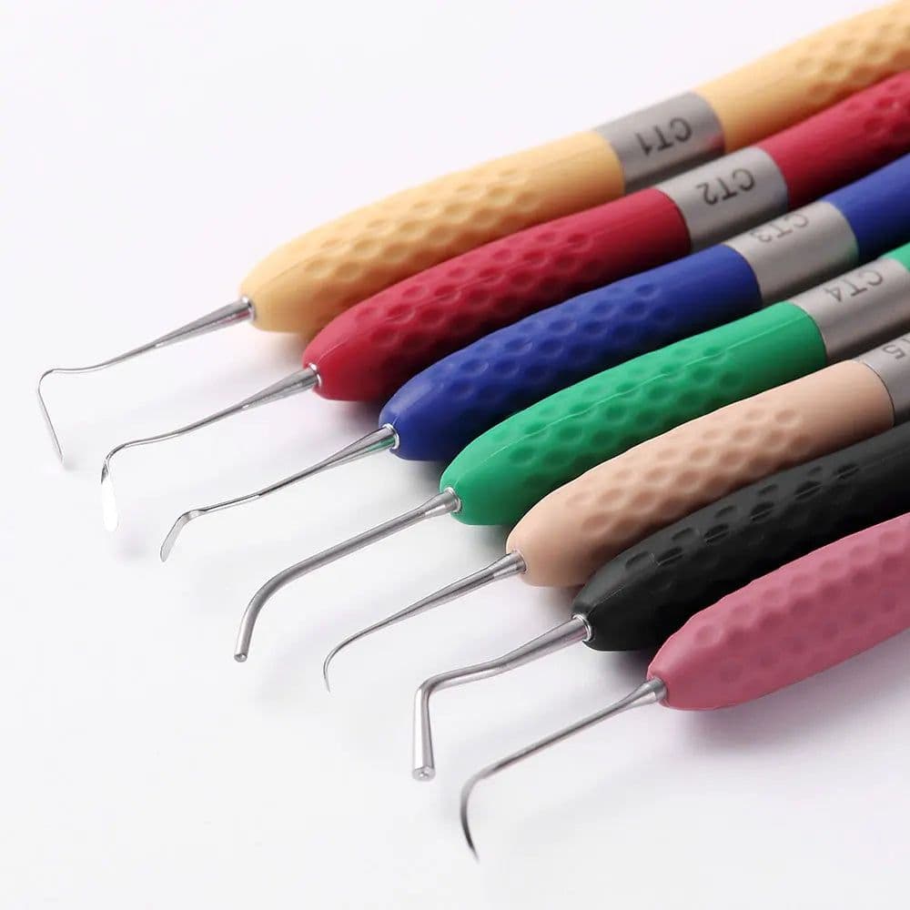 image-AZDENT Dental Resin Filler Aesthetic Restoration Kit Silicone Handle For LM Resin Knife Plastic Dresser Dentistry Tool Instrumen