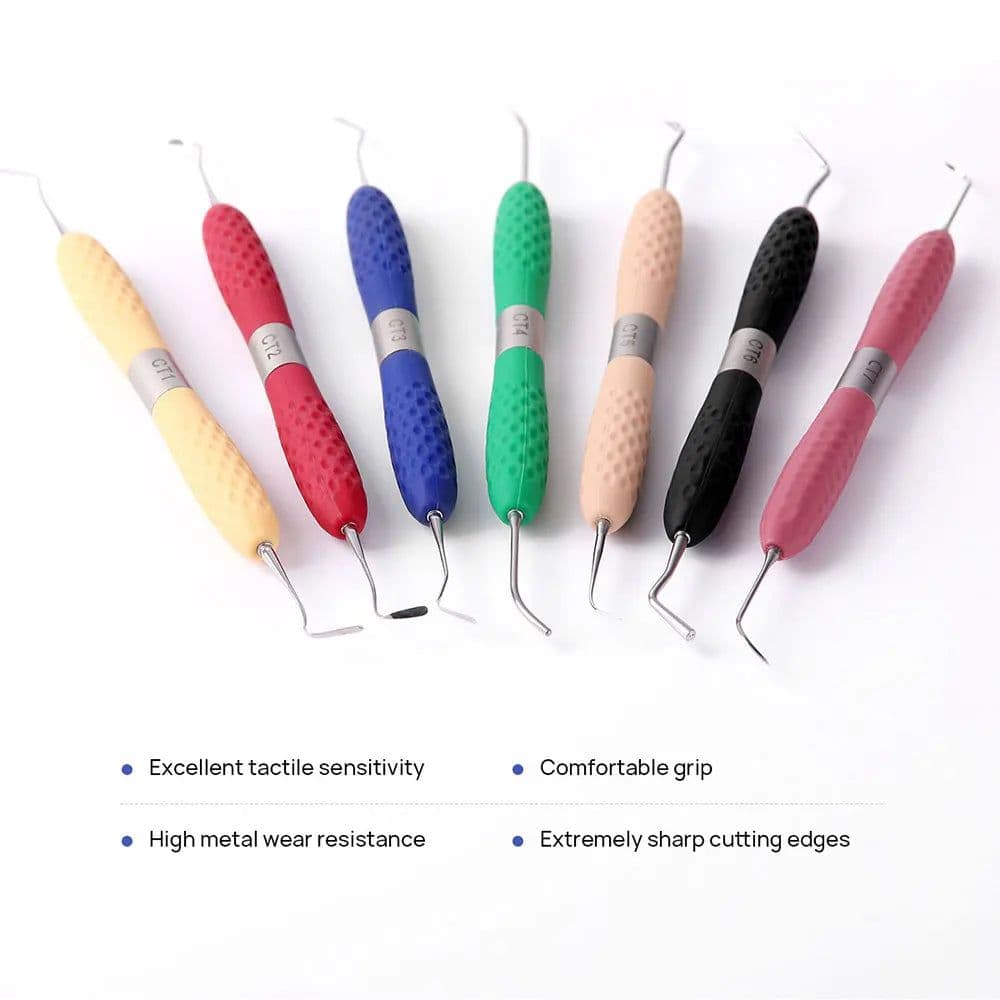 image-AZDENT Dental Resin Filler Aesthetic Restoration Kit Silicone Handle For LM Resin Knife Plastic Dresser Dentistry Tool Instrumen