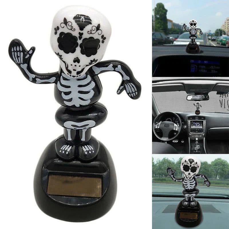 image-Solar Powered Dancing Halloween Swinging Animated Bobble Dancer Toy Car Decor Boy Girl Handcrafted Gift Birthday Present Party