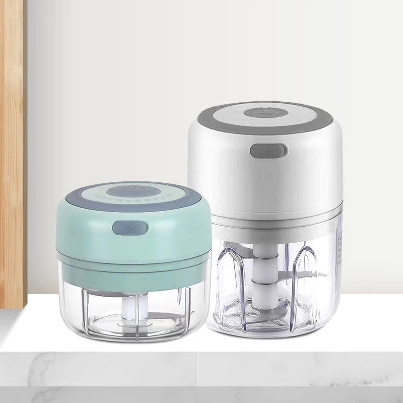 image-Mini Electric Garlic Grinder Chili Vegetable Chopper 100/250ML Wireless Portable Mixer Machine Crusher Kitchen Blender