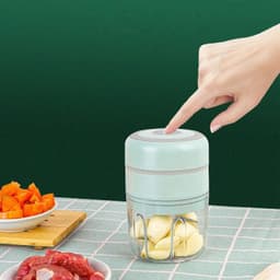 image-Mini Electric Garlic Grinder Chili Vegetable Chopper 100/250ML Wireless Portable Mixer Machine Crusher Kitchen Blender