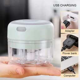 image-Mini Electric Garlic Grinder Chili Vegetable Chopper 100/250ML Wireless Portable Mixer Machine Crusher Kitchen Blender