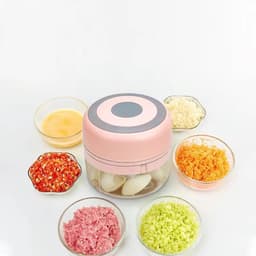 image-Mini Electric Garlic Grinder Chili Vegetable Chopper 100/250ML Wireless Portable Mixer Machine Crusher Kitchen Blender