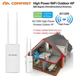 image-Gigabit Port EW72V2 1200Mbps Dual Band 5Ghz High Power Outdoor AP Street ParkWifi Router Antenna Wi Fi Access Point Base Station