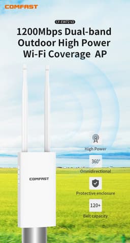 image-Gigabit Port EW72V2 1200Mbps Dual Band 5Ghz High Power Outdoor AP Street ParkWifi Router Antenna Wi Fi Access Point Base Station