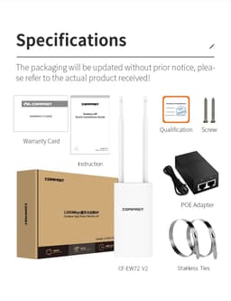 image-Gigabit Port EW72V2 1200Mbps Dual Band 5Ghz High Power Outdoor AP Street ParkWifi Router Antenna Wi Fi Access Point Base Station