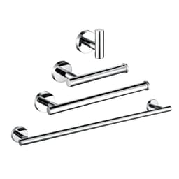image-BagnoLux Stainless Steel Chrome Beautiful Wall Hook Toilet Paper Holder Towel Ring Bar Self-Adhesive Bathroom Accessories
