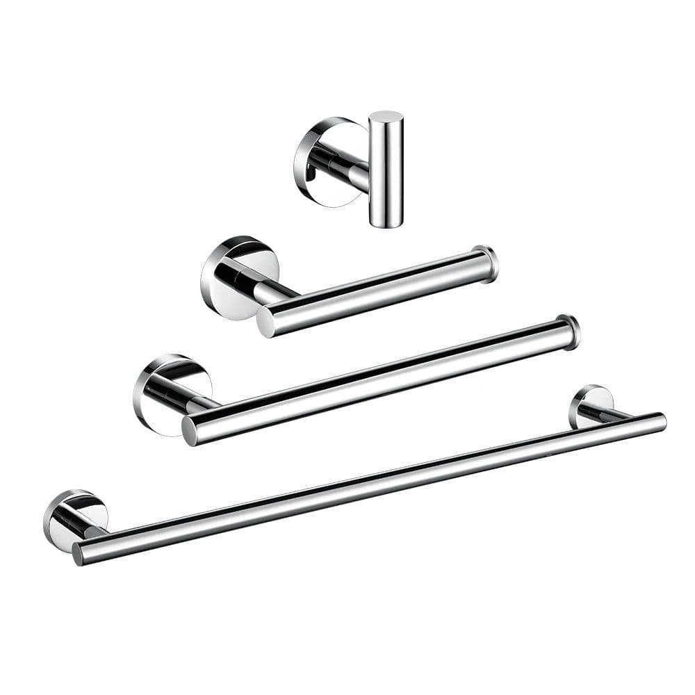 image-BagnoLux Stainless Steel Chrome Beautiful Wall Hook Toilet Paper Holder Towel Ring Bar Self-Adhesive Bathroom Accessories