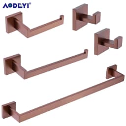 image-Bathroom Accessories Toilet Paper Holder Brushed Rose Gold Towel Hooks Stainless Steel Bedroom Wall Mount Bath Hardware Sets