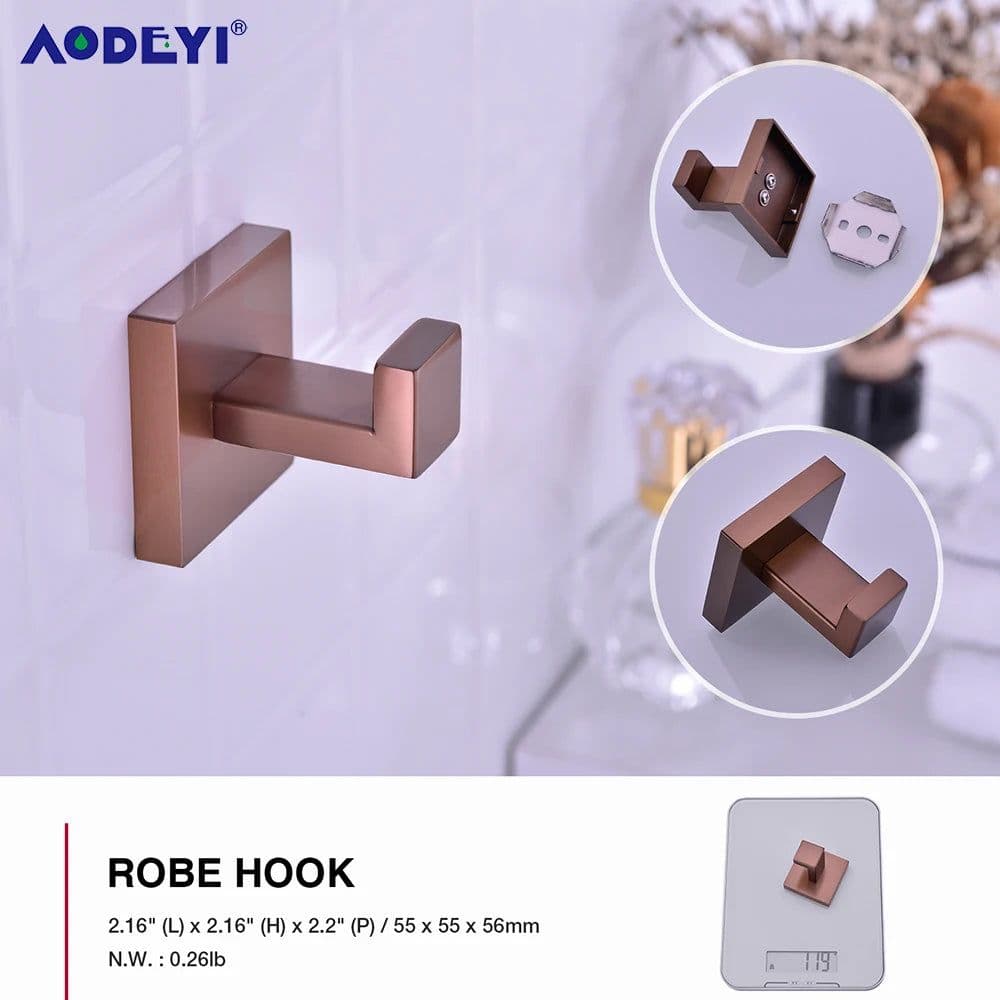 image-Bathroom Accessories Toilet Paper Holder Brushed Rose Gold Towel Hooks Stainless Steel Bedroom Wall Mount Bath Hardware Sets