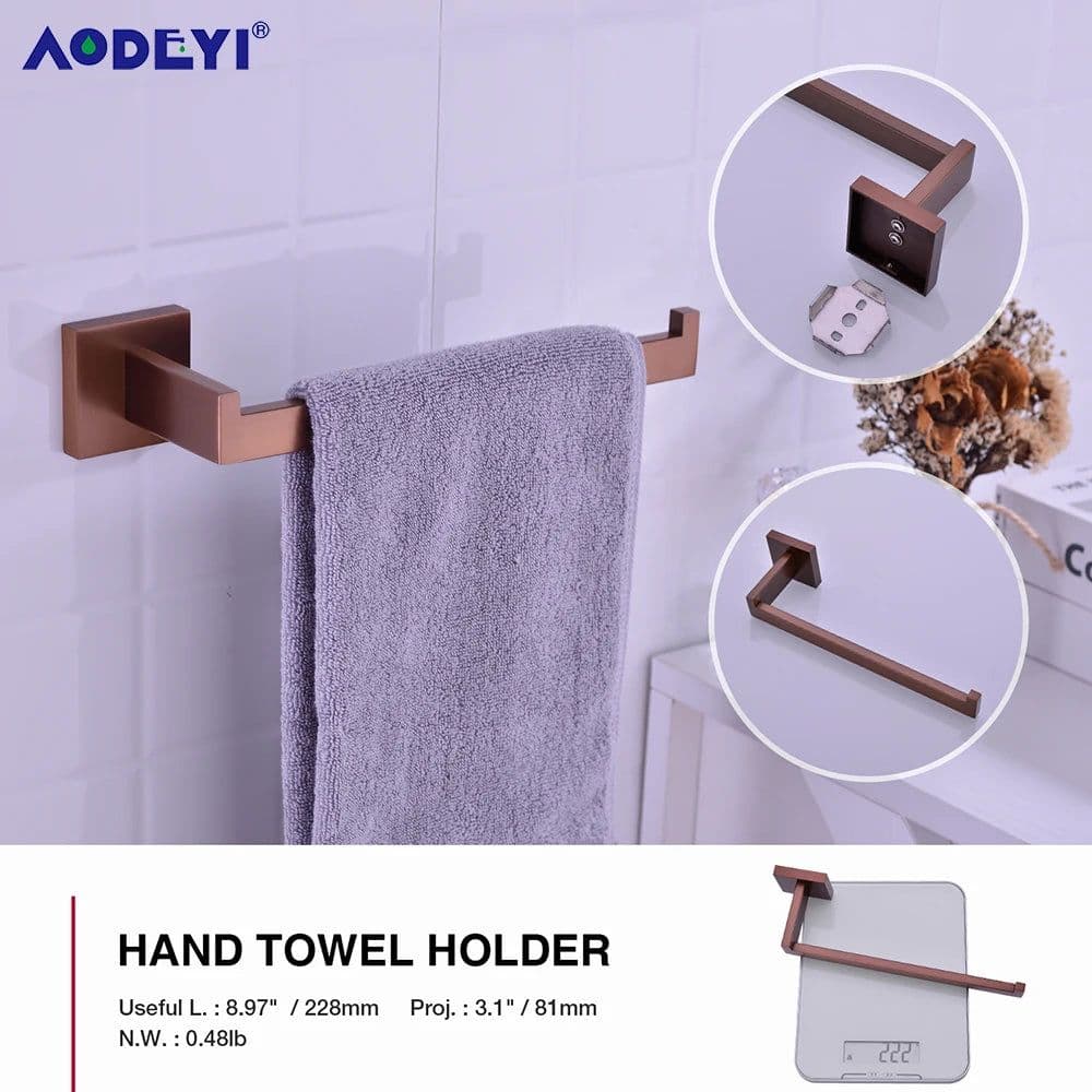 image-Bathroom Accessories Toilet Paper Holder Brushed Rose Gold Towel Hooks Stainless Steel Bedroom Wall Mount Bath Hardware Sets