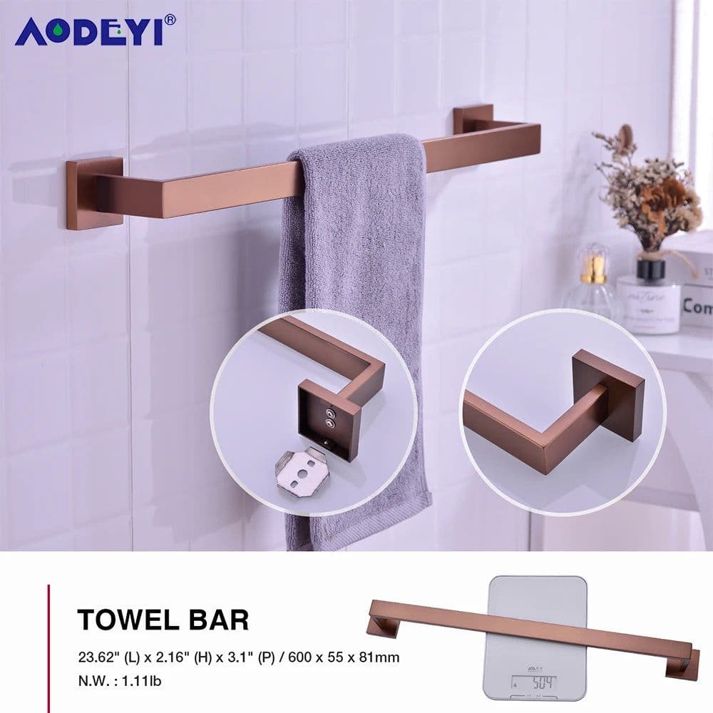 image-Bathroom Accessories Toilet Paper Holder Brushed Rose Gold Towel Hooks Stainless Steel Bedroom Wall Mount Bath Hardware Sets