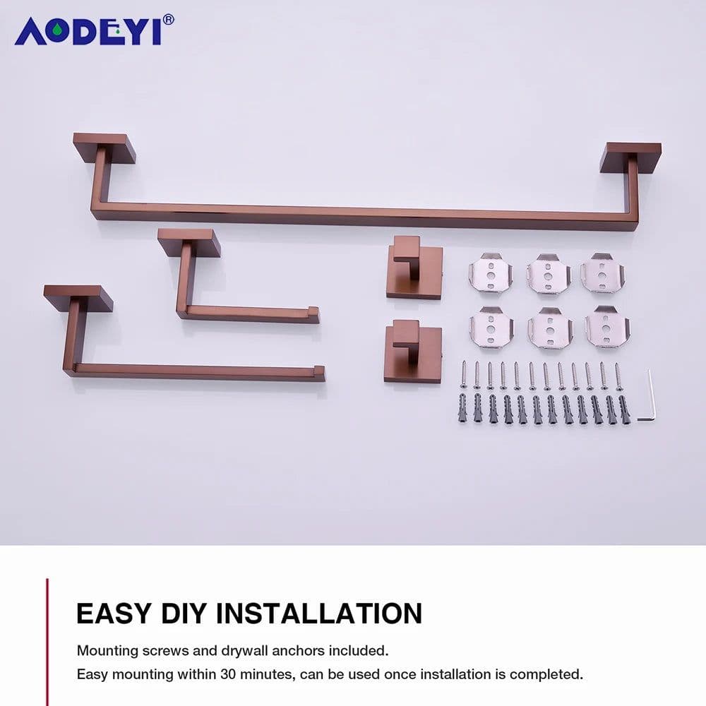 image-Bathroom Accessories Toilet Paper Holder Brushed Rose Gold Towel Hooks Stainless Steel Bedroom Wall Mount Bath Hardware Sets