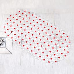 image-PVC Rectangle Anti-skid Bath Mats Soft Shower Bathroom Massage Mat Suction Cup Non-slip Bathtub Carpet Large Size Bathroom Mat