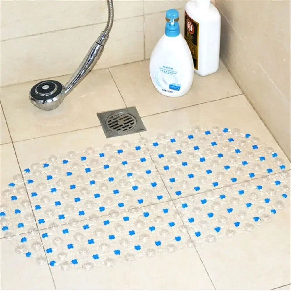 image-PVC Rectangle Anti-skid Bath Mats Soft Shower Bathroom Massage Mat Suction Cup Non-slip Bathtub Carpet Large Size Bathroom Mat
