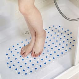 image-PVC Rectangle Anti-skid Bath Mats Soft Shower Bathroom Massage Mat Suction Cup Non-slip Bathtub Carpet Large Size Bathroom Mat