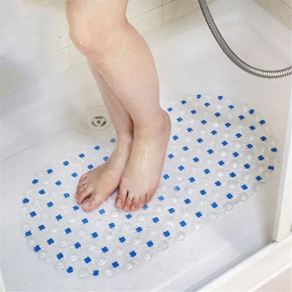 image-PVC Rectangle Anti-skid Bath Mats Soft Shower Bathroom Massage Mat Suction Cup Non-slip Bathtub Carpet Large Size Bathroom Mat