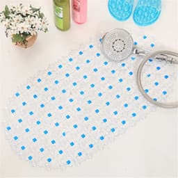 image-PVC Rectangle Anti-skid Bath Mats Soft Shower Bathroom Massage Mat Suction Cup Non-slip Bathtub Carpet Large Size Bathroom Mat