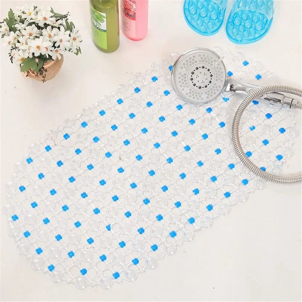 image-PVC Rectangle Anti-skid Bath Mats Soft Shower Bathroom Massage Mat Suction Cup Non-slip Bathtub Carpet Large Size Bathroom Mat