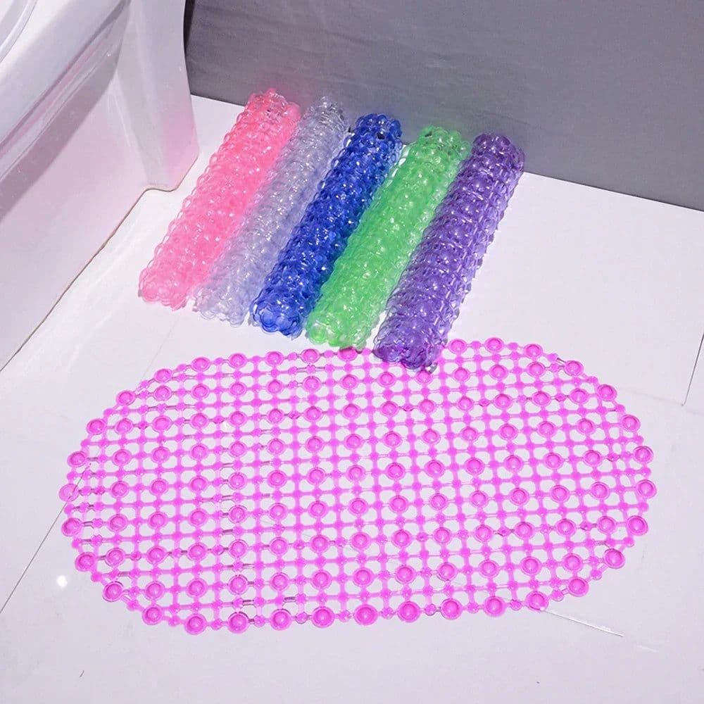 image-PVC Rectangle Anti-skid Bath Mats Soft Shower Bathroom Massage Mat Suction Cup Non-slip Bathtub Carpet Large Size Bathroom Mat