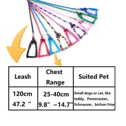 image-Cheap Small Dog Leash Puppy Leashes Teddy Pet Leash And Harness Set Cute Lead Rope Set Cat Kitten Leash Pet Things Decoration