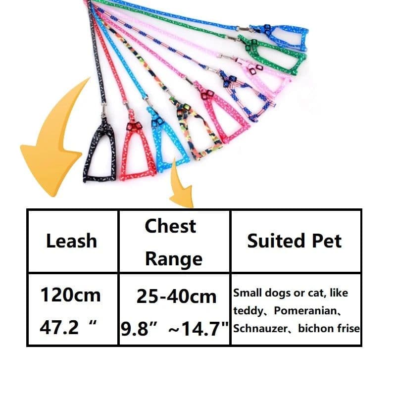 image-Cheap Small Dog Leash Puppy Leashes Teddy Pet Leash And Harness Set Cute Lead Rope Set Cat Kitten Leash Pet Things Decoration