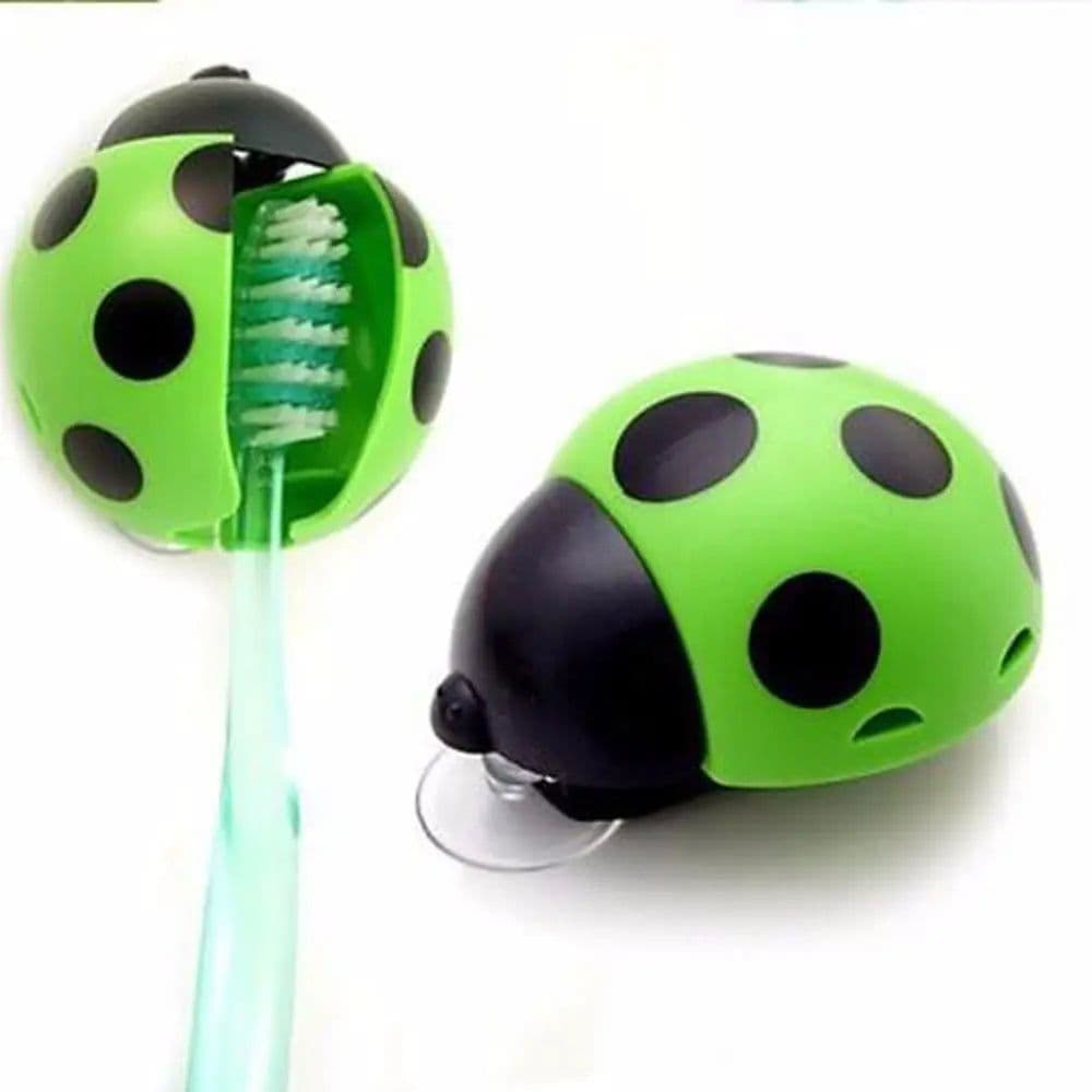 image-Bathroom Accessories Cute Set Sanitary Kids Ladybug Wall Mounted Toothbrush Holder Cartoon Animal Brush Holder With Suction Cup