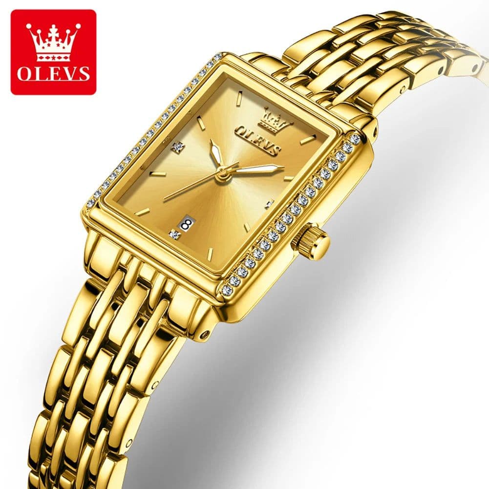 image-OLEVS 9995 Women's Watch Luxury Elegant Diamond Watch Classic Original Brand Gold Stainless Steel Waterproof Women Quartz Watch