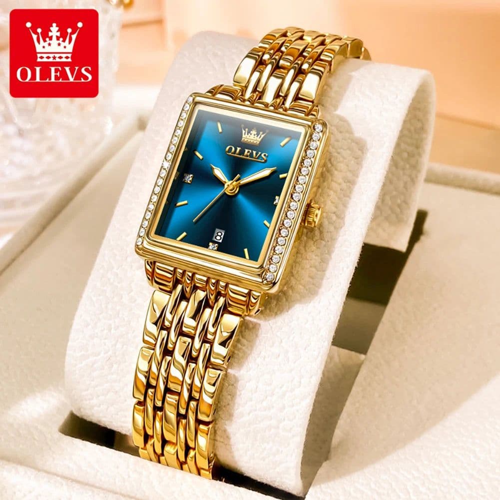 image-OLEVS 9995 Women's Watch Luxury Elegant Diamond Watch Classic Original Brand Gold Stainless Steel Waterproof Women Quartz Watch