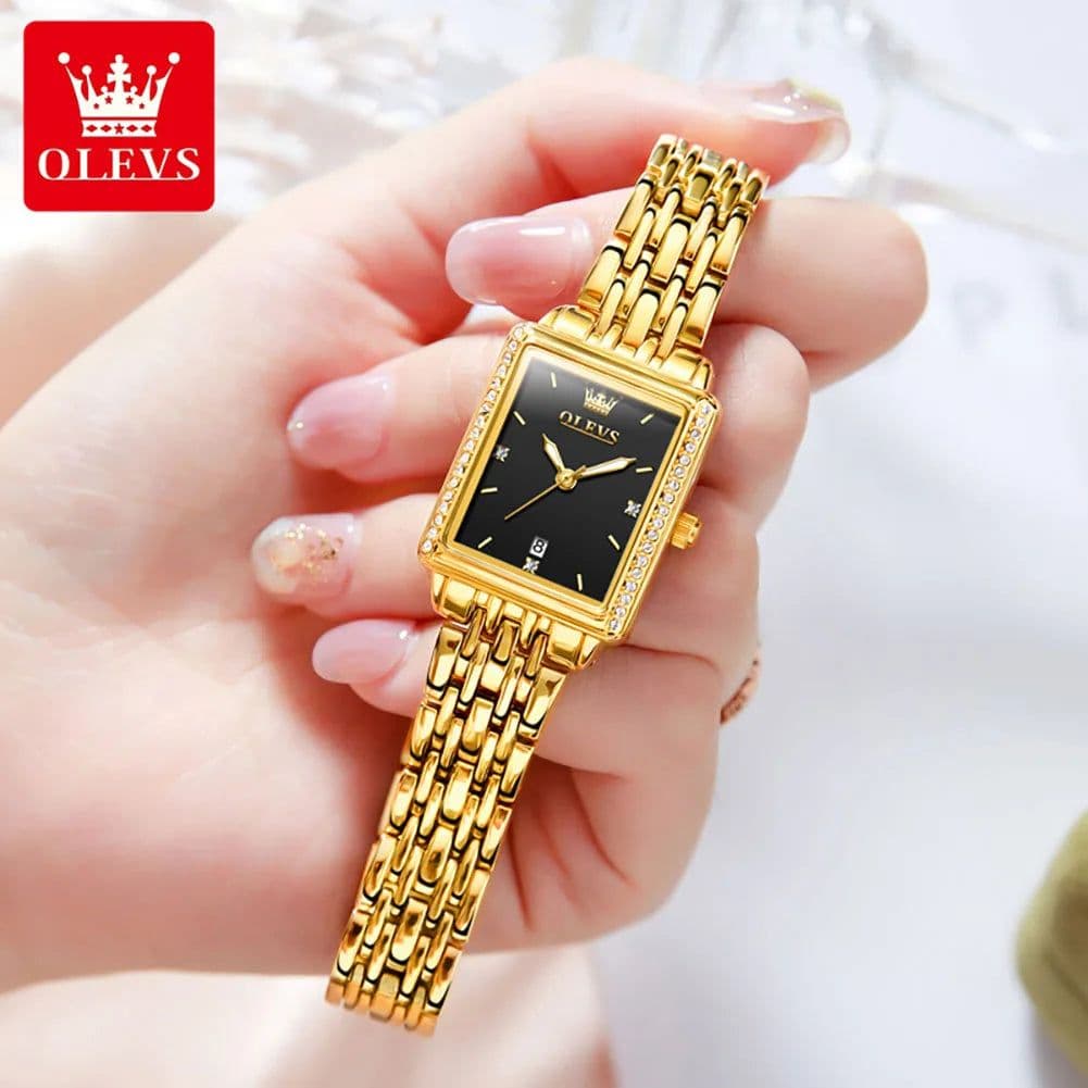 image-OLEVS 9995 Women's Watch Luxury Elegant Diamond Watch Classic Original Brand Gold Stainless Steel Waterproof Women Quartz Watch