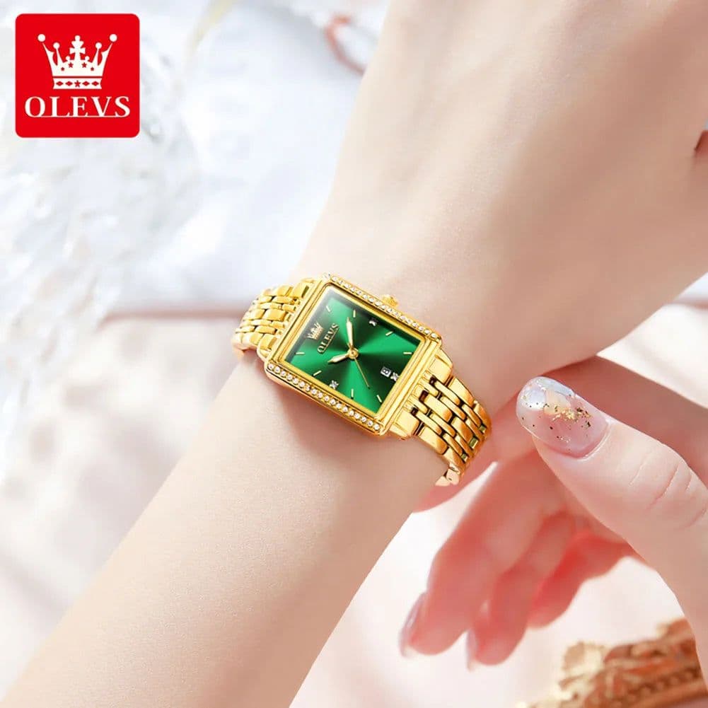 image-OLEVS 9995 Women's Watch Luxury Elegant Diamond Watch Classic Original Brand Gold Stainless Steel Waterproof Women Quartz Watch
