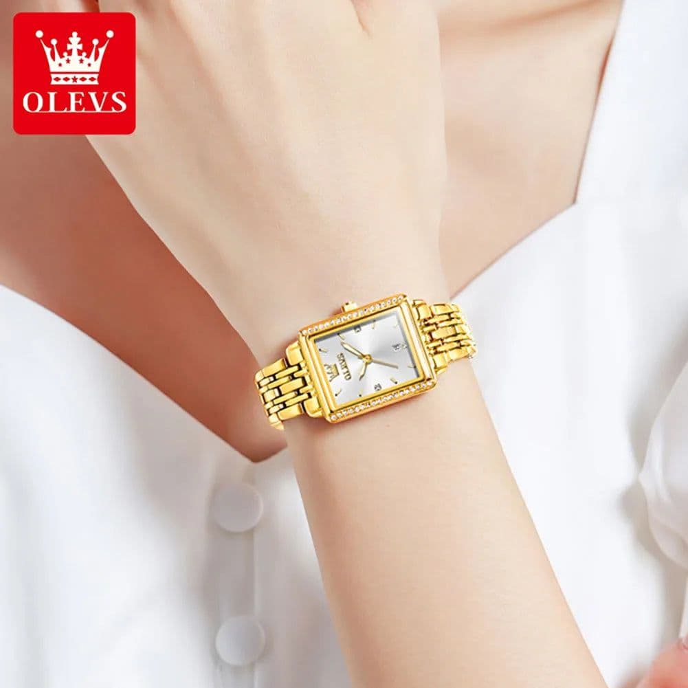 image-OLEVS 9995 Women's Watch Luxury Elegant Diamond Watch Classic Original Brand Gold Stainless Steel Waterproof Women Quartz Watch